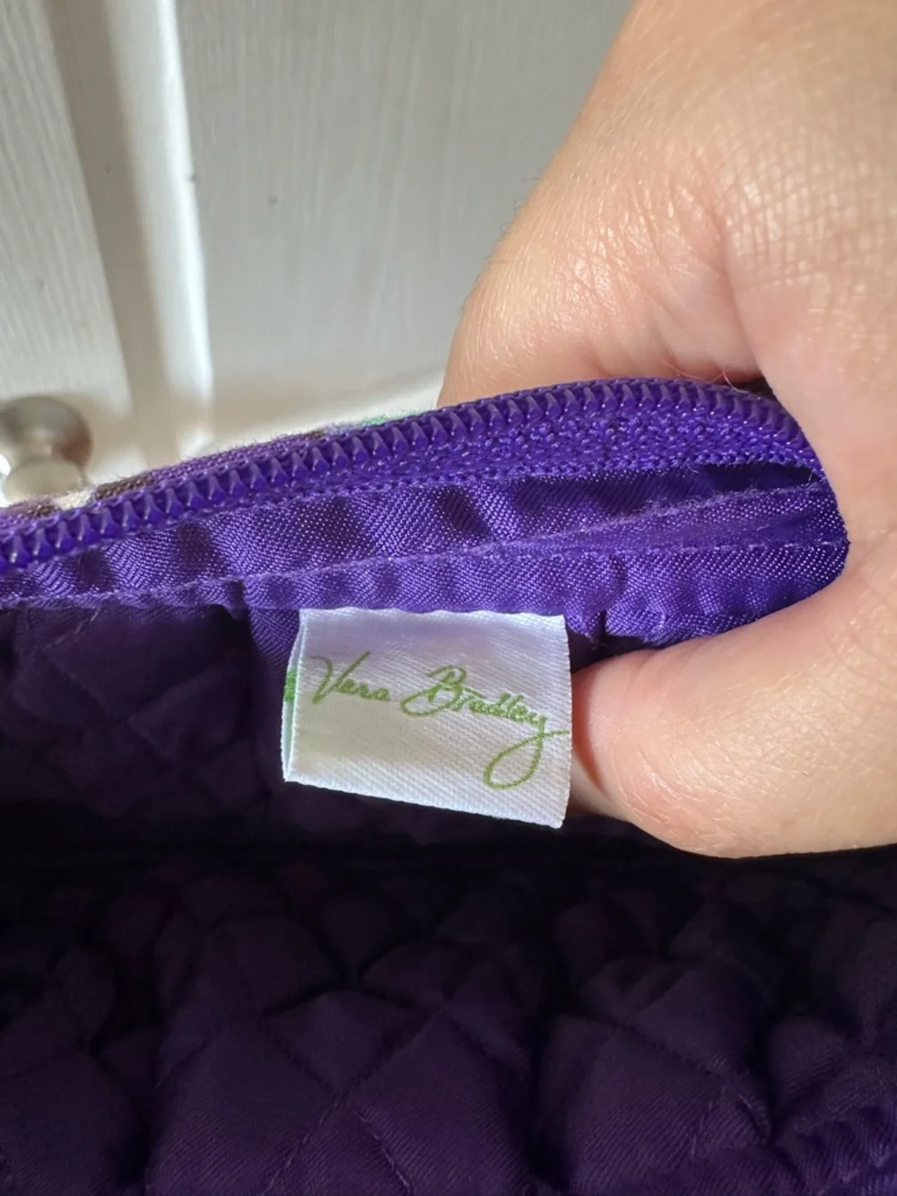 Vera Bradley Purple Paisley Quilted Crossbody with Teal Accents - Picture 2 of 6